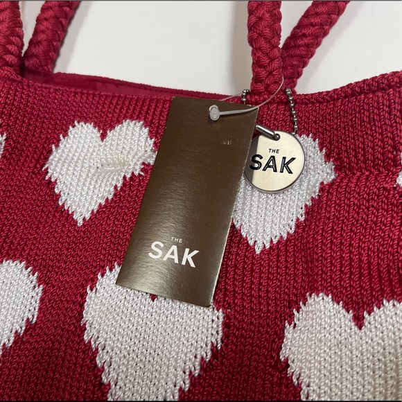 The Sak red crochet handbag with white hearts - Picture 8 of 12
